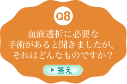 血液透析に必要な手術があると聞きましたが、それはどんなものですか？